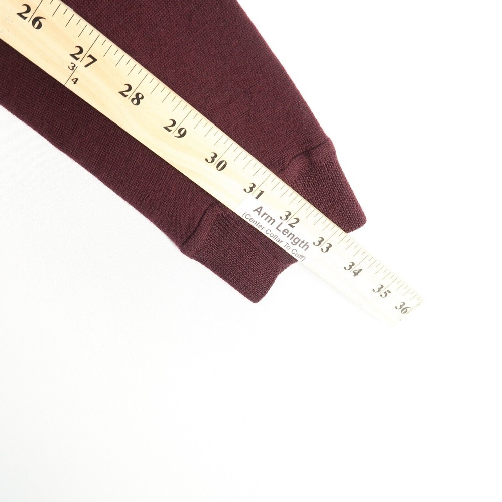 Theory Evrett B‎ Soothe Sweater Mens Large Burgundy Corded Velour Knit - Picture 7 of 10